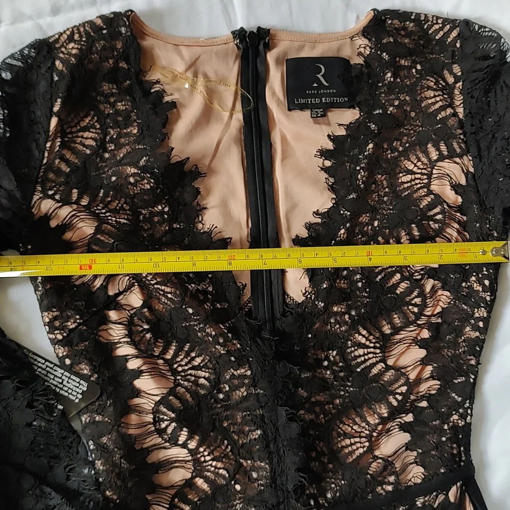 London Limited Edition V-Neck Bodycon Midi Dress Scalloped Lace Motoboho GODDESS - Picture 14 of 16